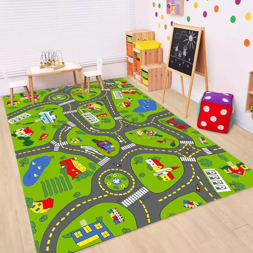 Kids Education Nursery - Kids Road Traffic Carpet Cartoon Car