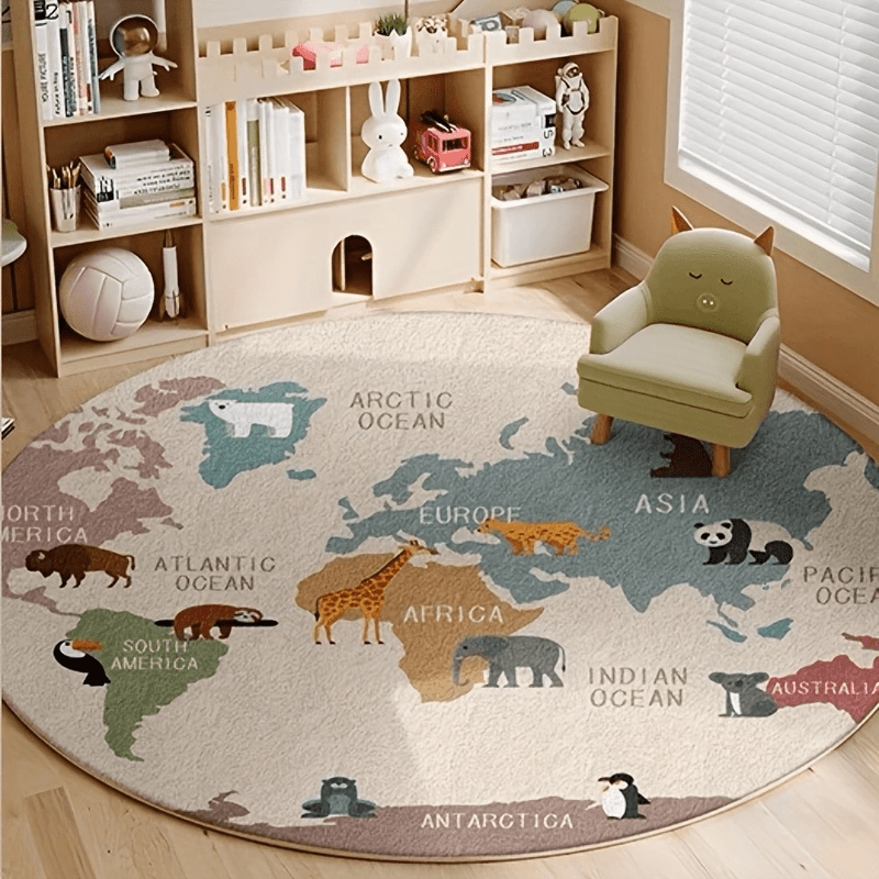 Kids World Map Rug Plush Play  - Kids Education Nursery review and price