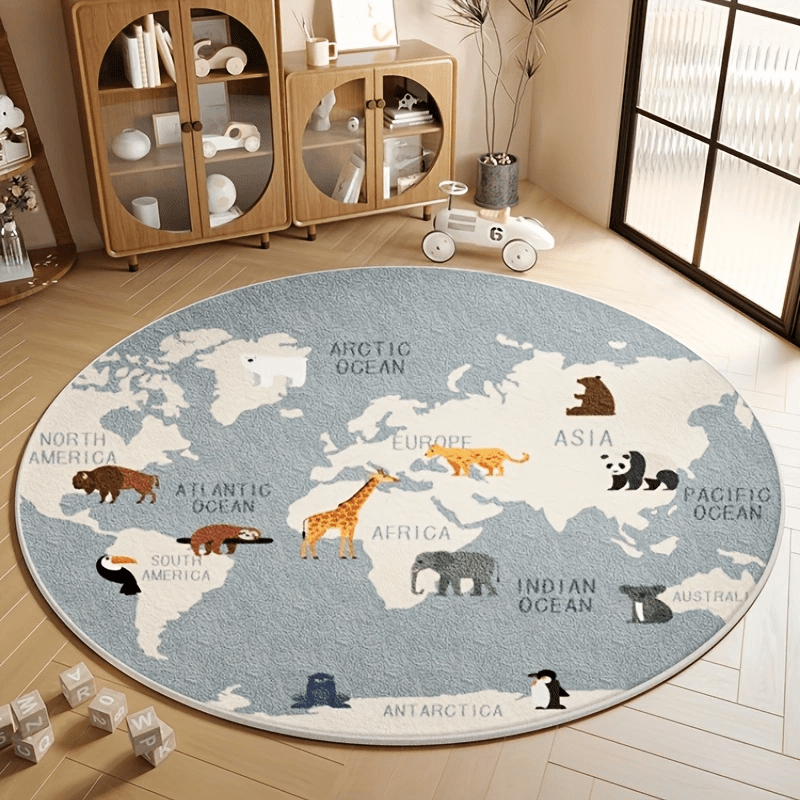 Kids World Map Rug Plush Play  - Kids Education Nursery review and price