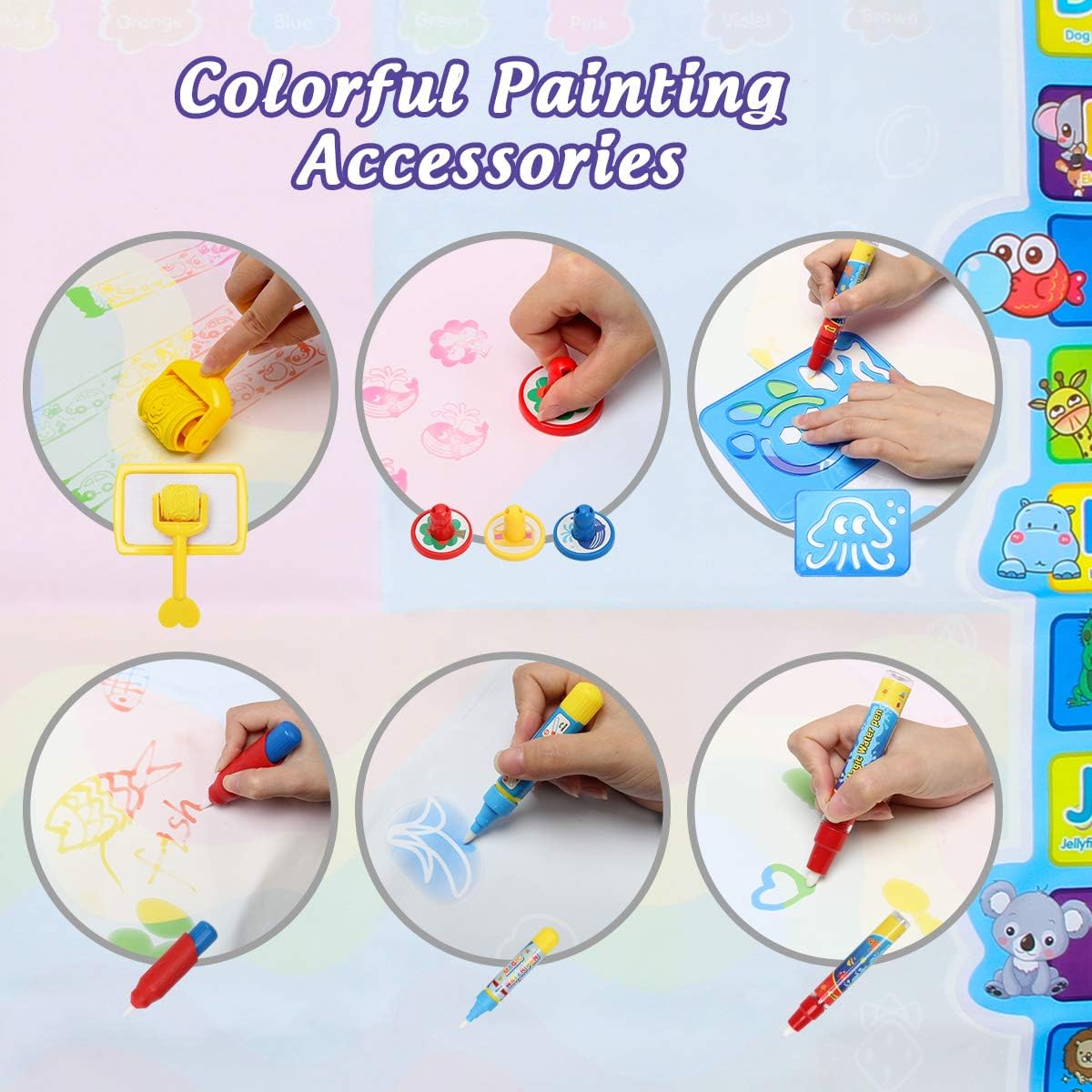 Magic Water Drawing Mat Reusab - Drawing Projector Kids review and price
