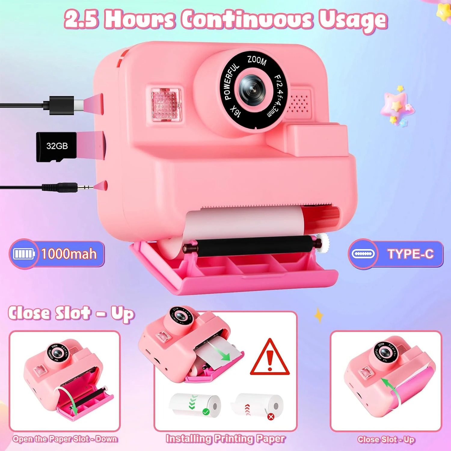 newInstant Print Camera With 3 - Japanese Kids Education review and price