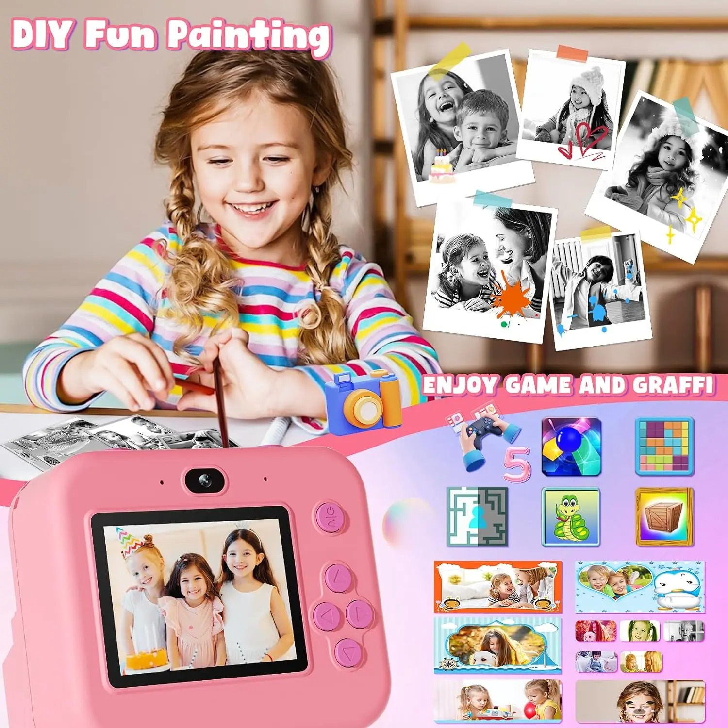 newInstant Print Camera With 3 - Japanese Kids Education review and price