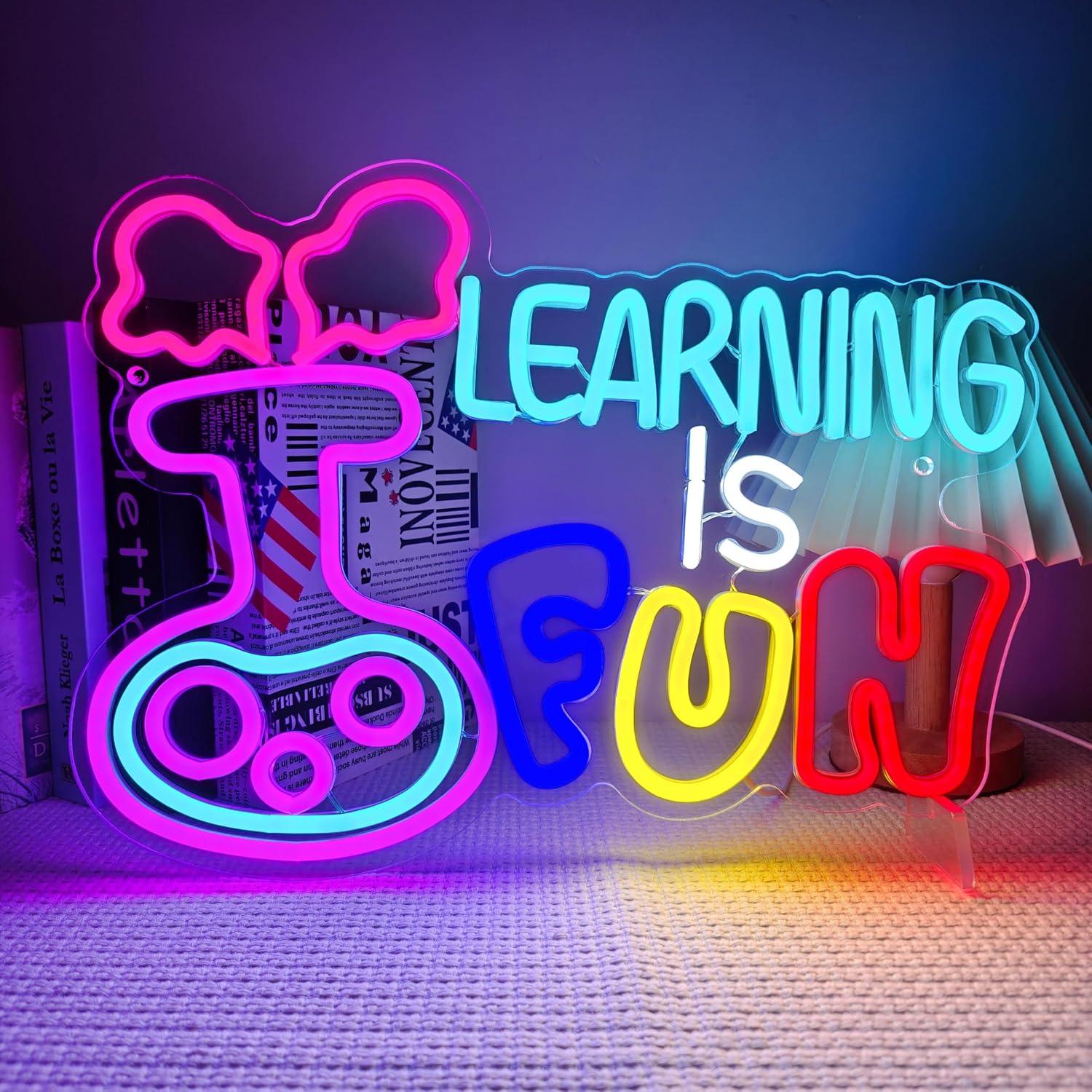 Learning Is Fun Neon Sign USB  - Kids Education Motivation review and price
