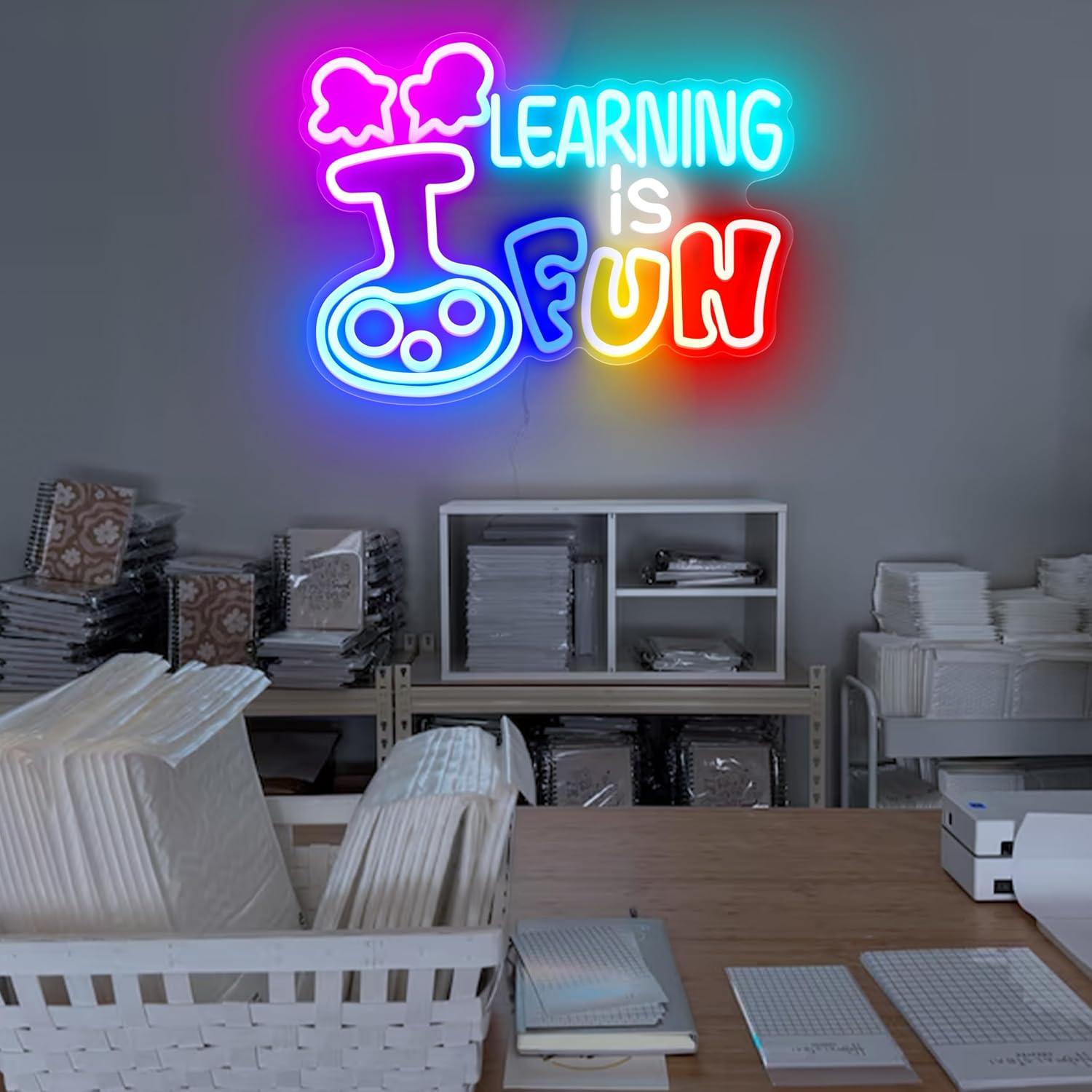 Learning Is Fun Neon Sign USB  - Kids Education Motivation review and price